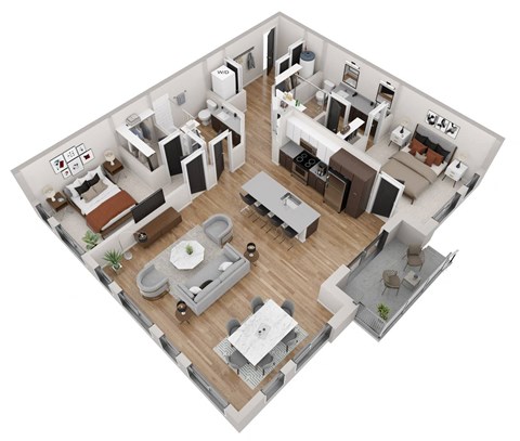 bedroom floor plan an in 3d
